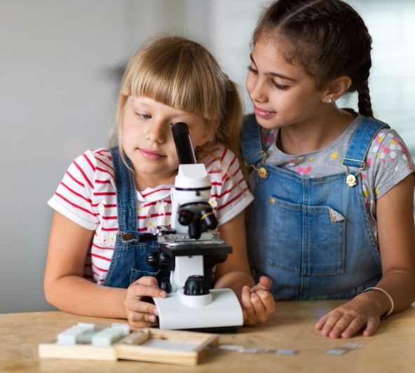 Helping local children to grow, microscope