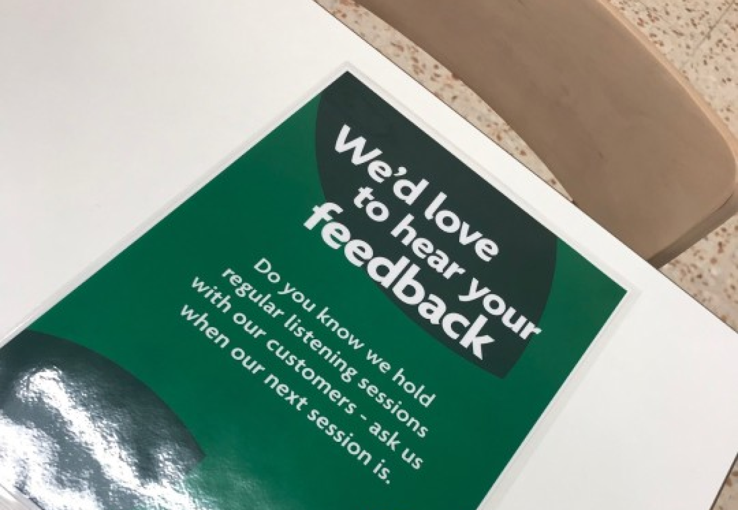 UK grocery market feedback flyer for Morrisons